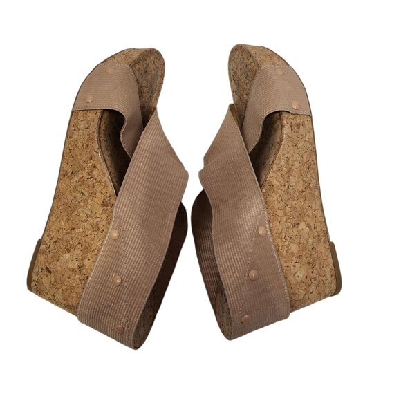 Lucky Brand Cork Wedge Sandals Size 10M/40 Crisscross Straps Comfortable Design - Picture 4 of 10